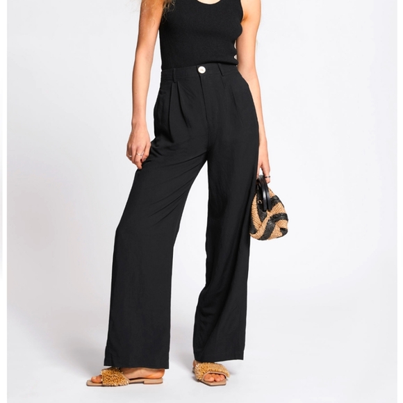 High Waist Linen Trousers NWOT - Picture 2 of 9